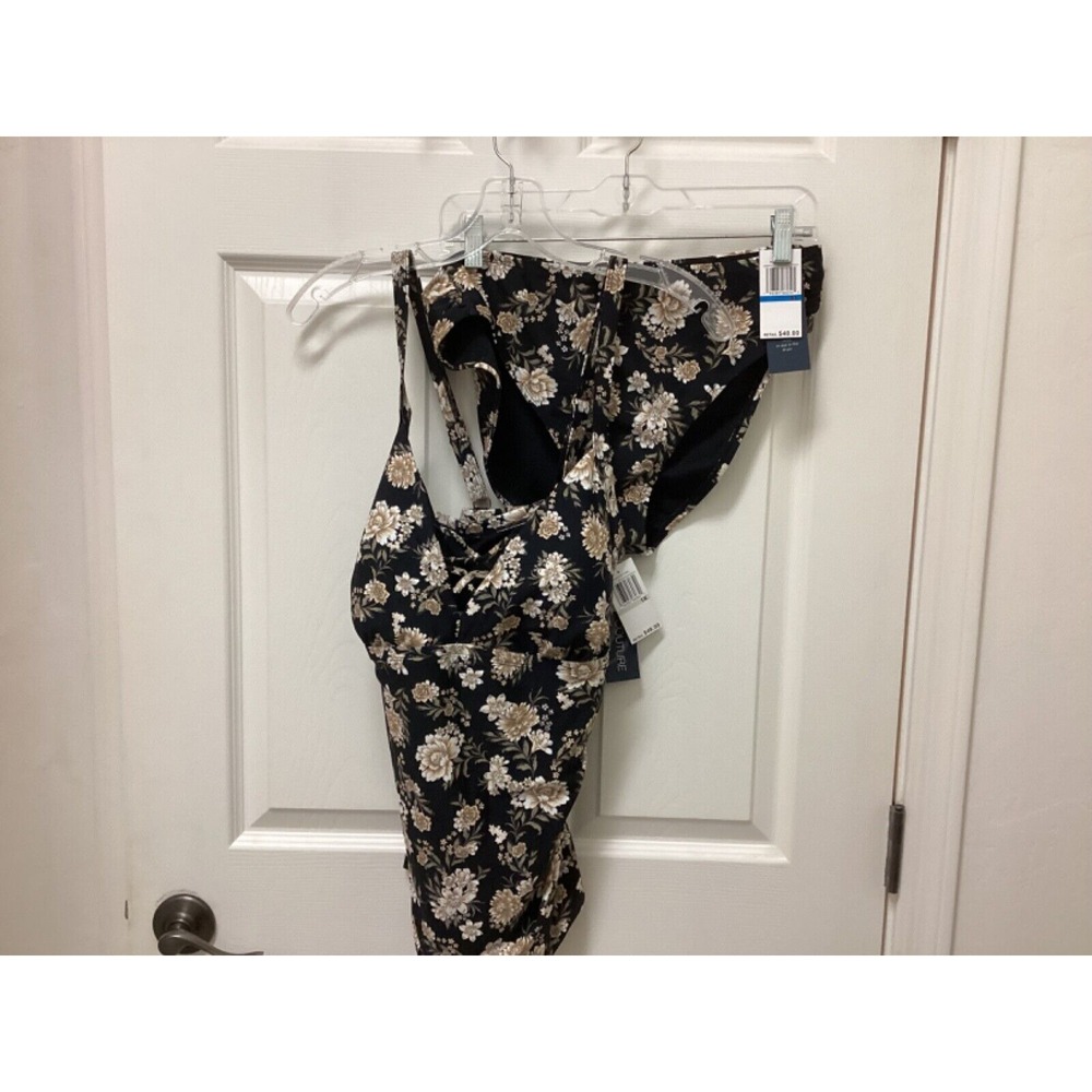 AQUA COUTURE 2 PIECE SWIMSUIT TAKINI TOP W BIKINI BOTTOM FLORAL SZ 1X NWT